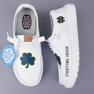 Notre Dame Irish Heydudes Hey Dude  Wendy Stretch Canvas White Sz W6 40902-100